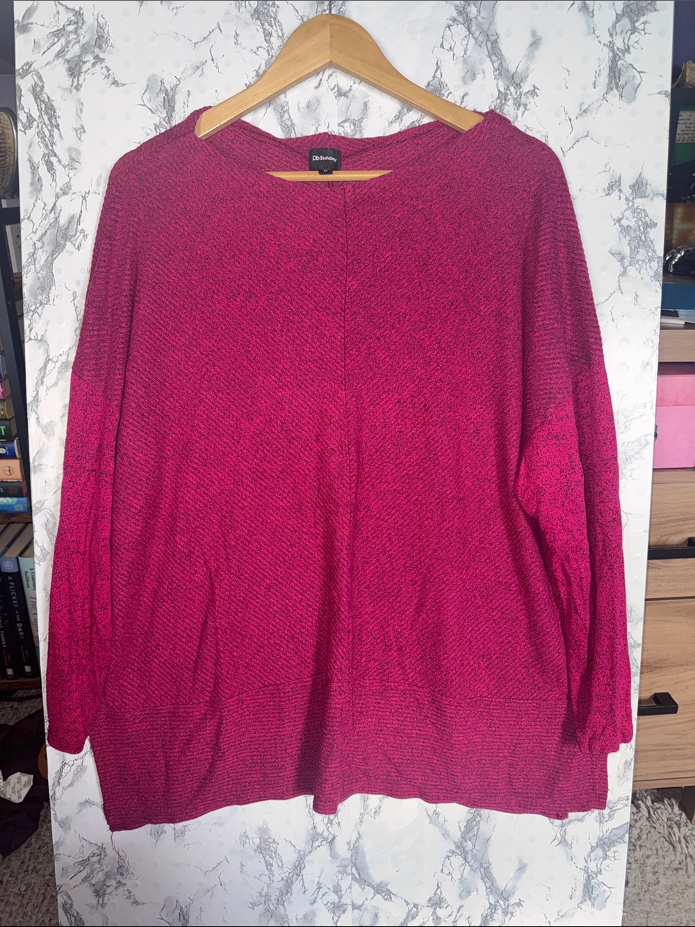 DB Sunday Long Sleeve Top Magenta Size 3X
